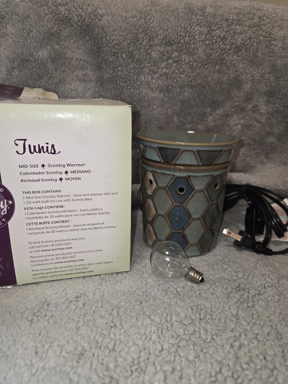 Scentsy Ceramic Warmer in Teal with Brown Trim